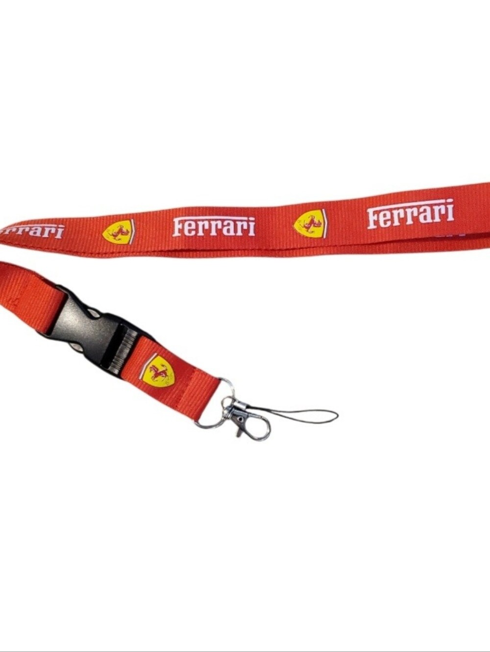 Ferrari Neck Lanyard Keychain Red Yellow Detachable 20" Badge Car Clip Luxury
